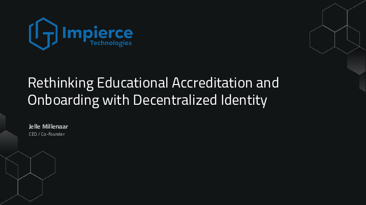 Rethinking Educational Accreditation and Onboarding with Decentralized Identity