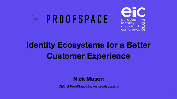 Identity Ecosystems for a Better Customer Experience